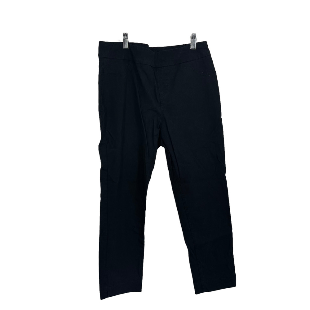 Soft Surroundings Superla Super Stretch Black Pull On Cropped Pants Womens PM